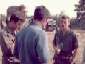 CNE Gobilliard cdt le 3� escadron, MCH Tricoire, MCH Ott (de dos), Camp de Mailly, juillet 1972.