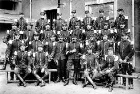 Les trompettes du 1er r�giment de cuirassiers, Quartier Dupleix (1913)